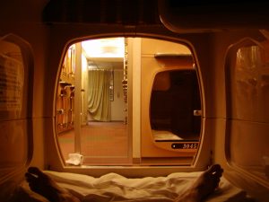 Capsule hotel in Japan